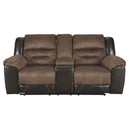 Earhart - Chestnut - Dbl Rec Loveseat W/console-Washburn's Home Furnishings