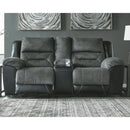 Earhart - Slate - DBL Rec Loveseat w/Console-Washburn's Home Furnishings