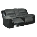 Earhart - Slate - Dbl Rec Loveseat W/console-Washburn's Home Furnishings