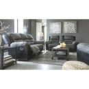 Earhart - Slate - Dbl Rec Loveseat W/console-Washburn's Home Furnishings