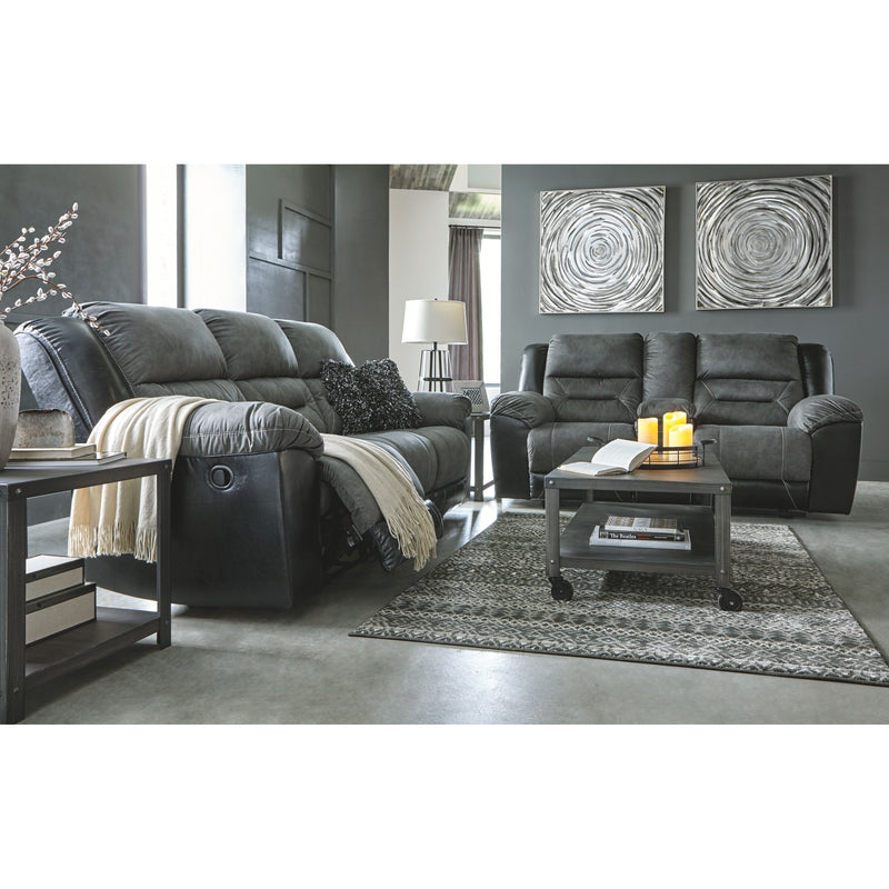 Earhart - Slate - Dbl Rec Loveseat W/console-Washburn's Home Furnishings