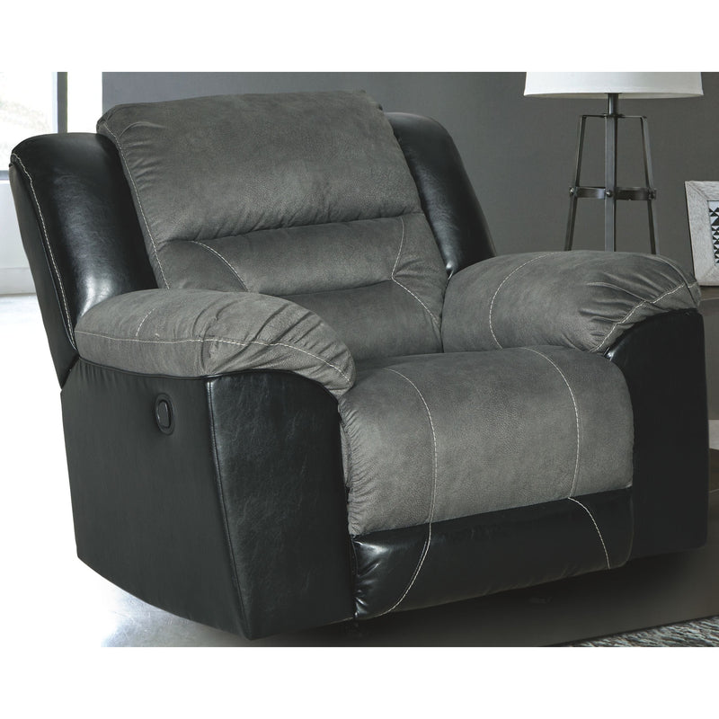 Earhart - Slate - Rocker Recliner-Washburn's Home Furnishings