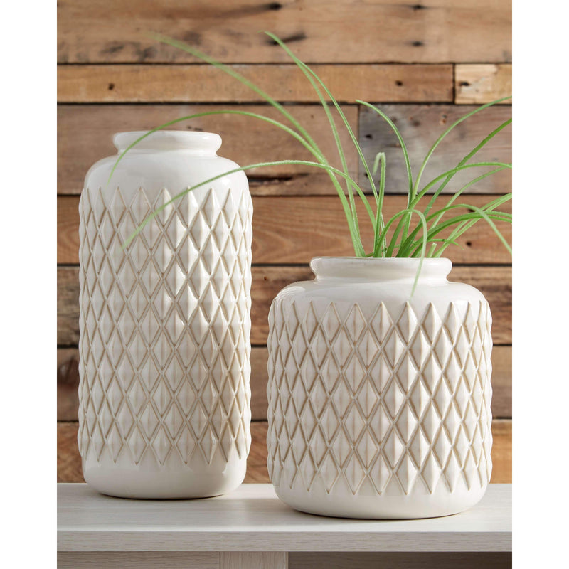 Edwinna - Cream - Vase Set (2/cn)-Washburn's Home Furnishings