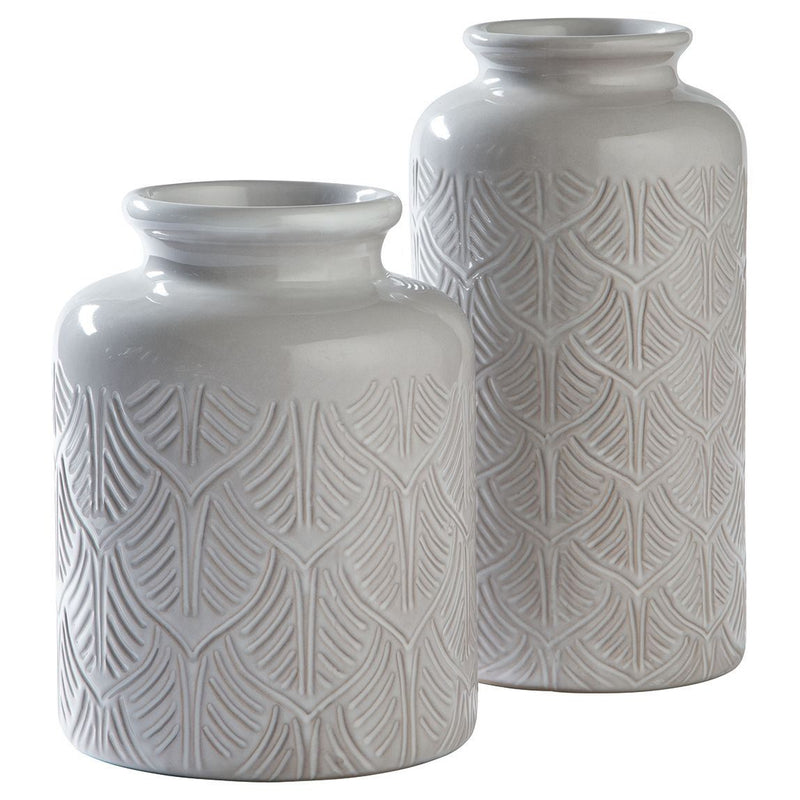 Edwinna - Gray - Vase Set (2/cn)-Washburn's Home Furnishings