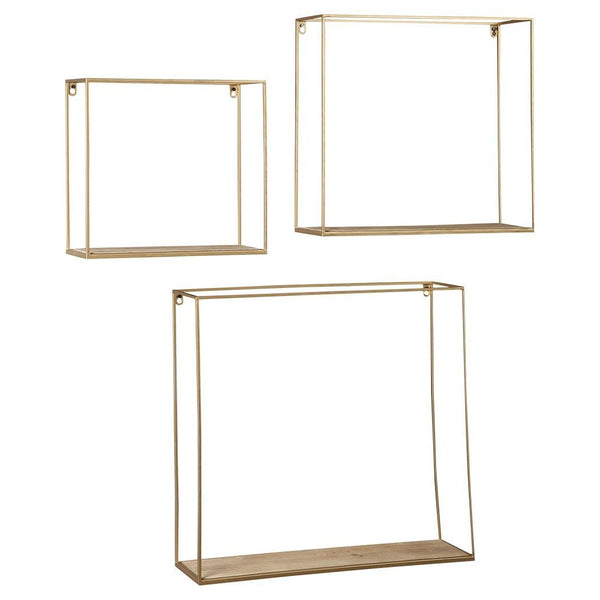 Efharis - Natural/gold Finish - Wall Shelf Set (3/cn)-Washburn's Home Furnishings