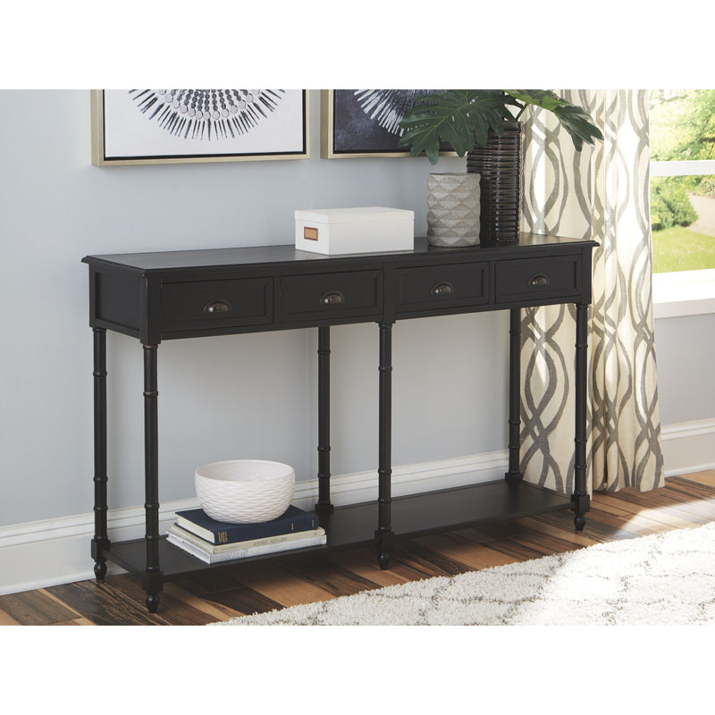 Eirdale - Black - Console Sofa Table-Washburn's Home Furnishings