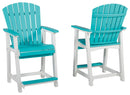 Eisely - Turquoise / White - Barstool (2/cn)-Washburn's Home Furnishings