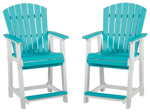 Eisely - Turquoise / White - Barstool (2/cn)-Washburn's Home Furnishings