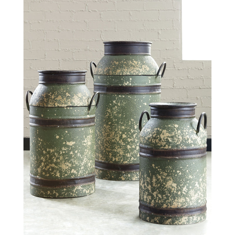 Elke - Antique Brown - Milk Can Set (3/cn)-Washburn's Home Furnishings