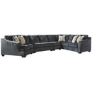 Eltmann - Slate - Left Arm Facing Cuddler 4 Pc Sectional-Washburn's Home Furnishings