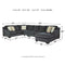 Eltmann - Slate - Left Arm Facing Sofa 4 Pc Sectional-Washburn's Home Furnishings