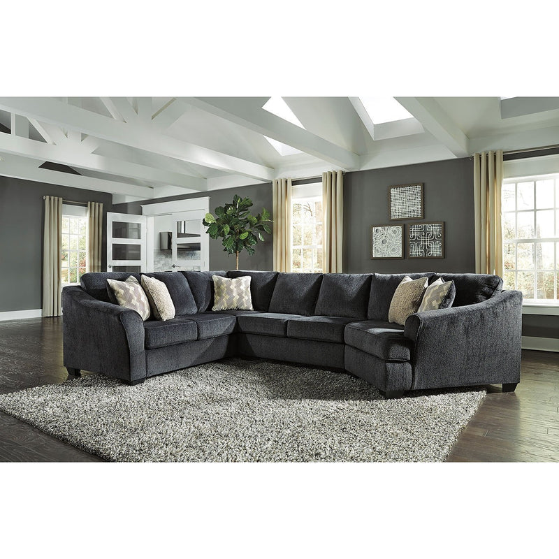 Eltmann - Slate - Right Arm Facing Cuddler 3 Pc Sectional-Washburn's Home Furnishings