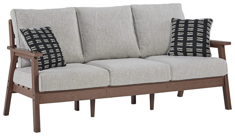 Emmeline - Brown/beige - Sofa With Cushion-Washburn's Home Furnishings