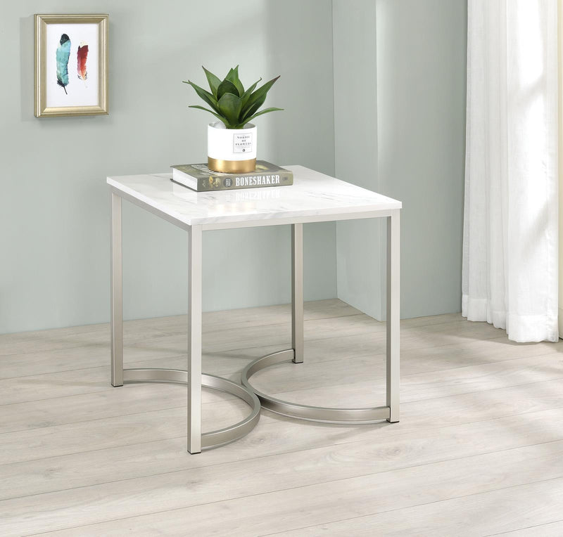 End Table Satin Nickel - White-Washburn's Home Furnishings