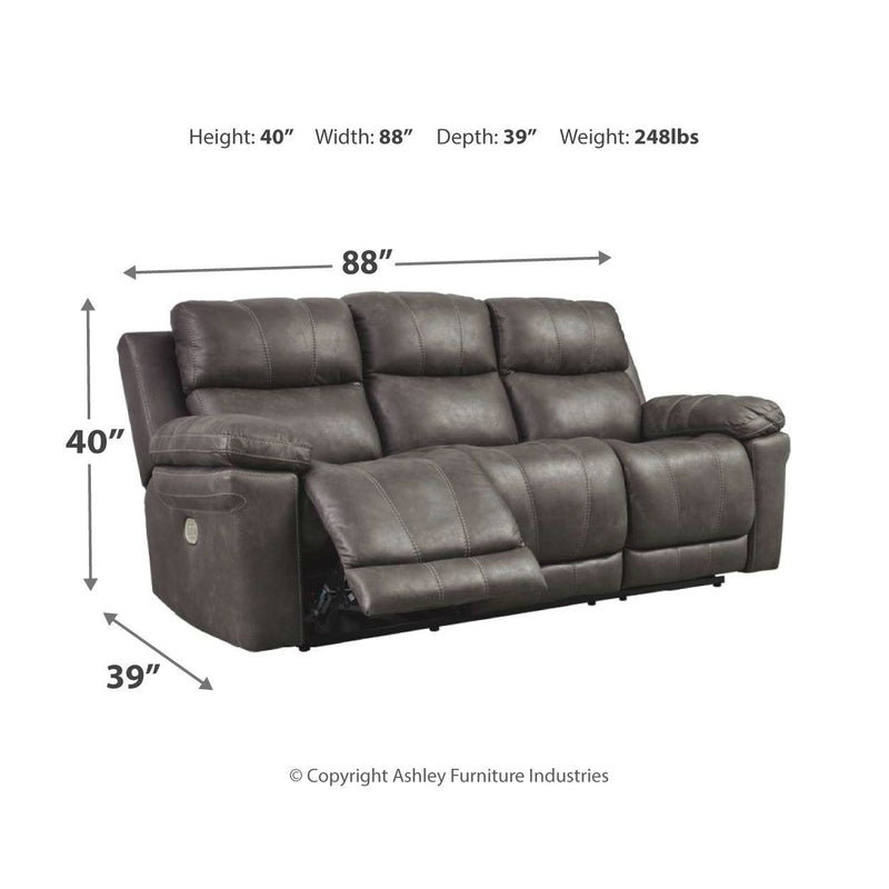 Erlangen - Midnight - Pwr Rec Sofa With Adj Headrest-Washburn's Home Furnishings