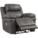 Erlangen Power Recliner W/Adjustable Headrest-Washburn's Home Furnishings