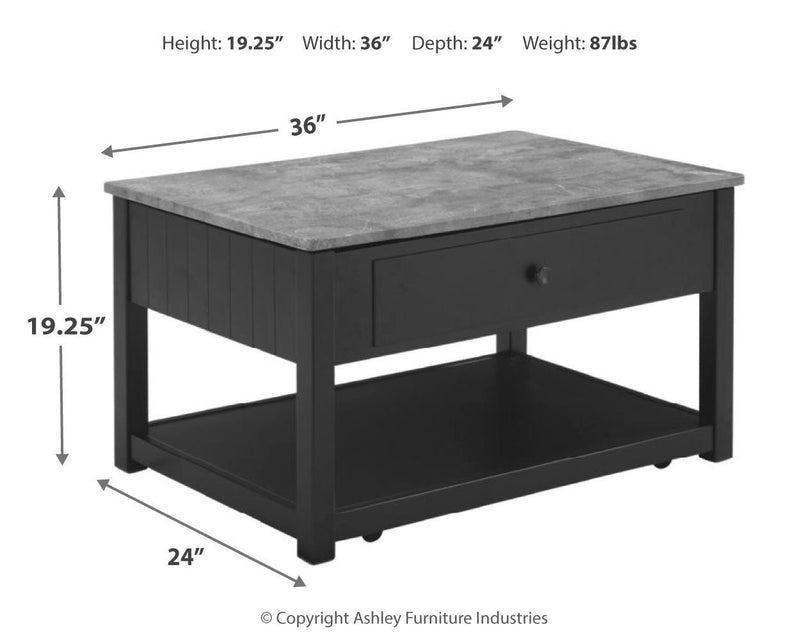 Ezmonei - Black/gray - Lift Top Cocktail Table-Washburn's Home Furnishings