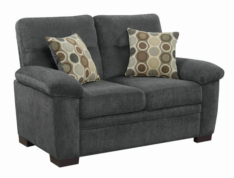 Fairbairn - Upholstered Loveseat - Charcoal-Washburn's Home Furnishings