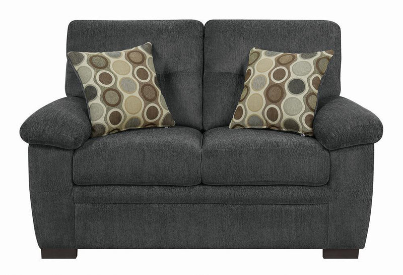 Fairbairn - Upholstered Loveseat - Charcoal-Washburn's Home Furnishings