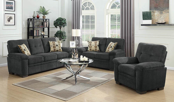 Fairbairn - Upholstered Loveseat - Charcoal-Washburn's Home Furnishings