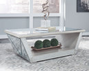 Fanmory - Silver Finish - Rectangular Cocktail Table-Washburn's Home Furnishings