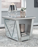 Fanmory - Silver Finish - Square End Table-Washburn's Home Furnishings