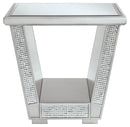 Fanmory - Silver Finish - Square End Table-Washburn's Home Furnishings