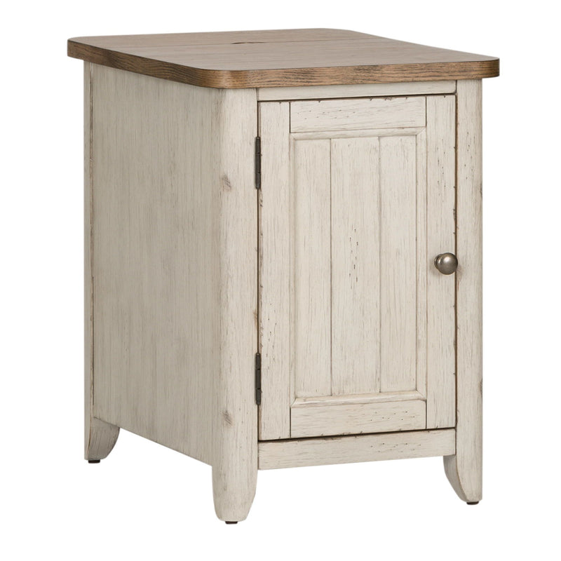 Farmhouse Reimagined - Door Chair Side Table w/ Charging Station-Washburn's Home Furnishings