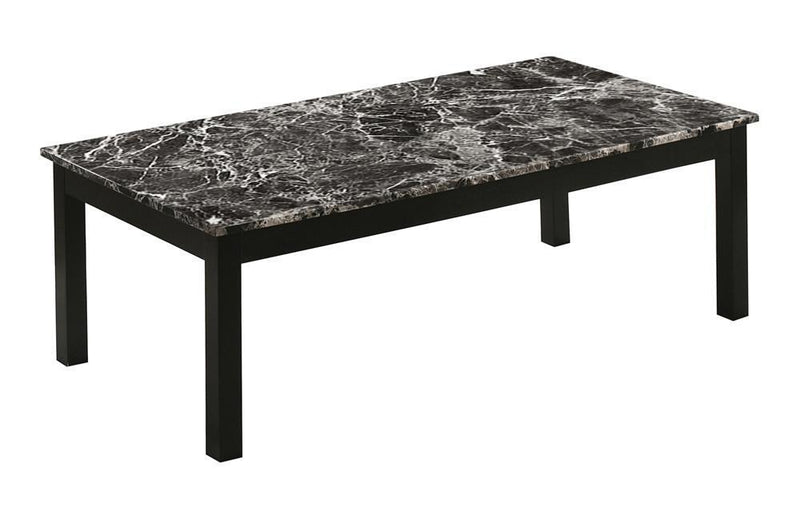 Faux Marble Rectangle 3-piece Occasional Table Set - Black-Washburn's Home Furnishings