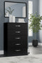 Finch - Black - Five Drawer Chest - 46" Height-Washburn's Home Furnishings