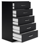 Finch - Black - Five Drawer Chest - 46" Height-Washburn's Home Furnishings