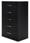 Finch - Black - Five Drawer Chest - 46" Height-Washburn's Home Furnishings