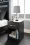 Finch - Black - One Drawer Night Stand - 23" Height-Washburn's Home Furnishings