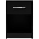 Finch - Black - One Drawer Night Stand - 23" Height-Washburn's Home Furnishings