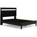 Finch - Black/brown - Queen Panel Platform Bed-Washburn's Home Furnishings