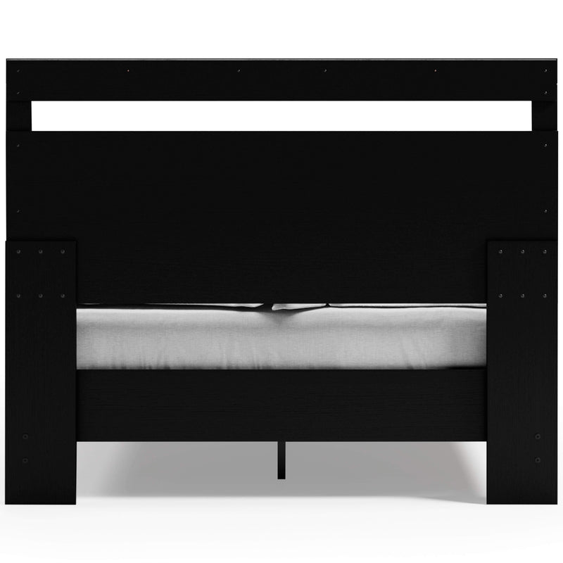 Finch - Black/brown - Queen Panel Platform Bed-Washburn's Home Furnishings