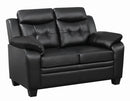 Finley - Tufted Upholstered Loveseat - Black-Washburn's Home Furnishings