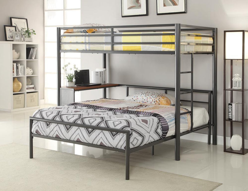 Fisher - Twin Workstation Loft Bed - Gray-Washburn's Home Furnishings