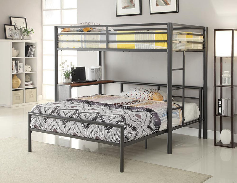 Fisher - Twin Workstation Loft Bed - Gray-Washburn's Home Furnishings