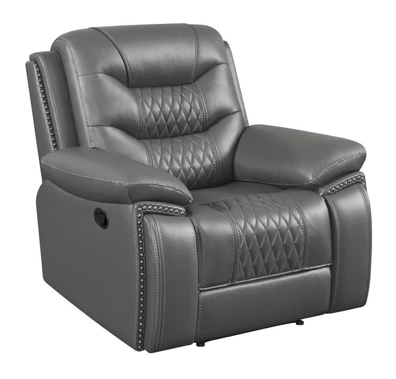 Flamenco - Tufted Upholstered Recliner - Gray-Washburn's Home Furnishings