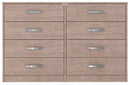 Flannia - Gray - Eight Drawer Dresser-Washburn's Home Furnishings