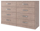 Flannia - Gray - Eight Drawer Dresser-Washburn's Home Furnishings