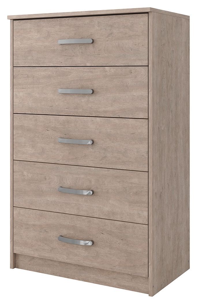 Flannia - Gray - Five Drawer Chest-Washburn's Home Furnishings