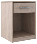 Flannia - Gray - One Drawer Night Stand-Washburn's Home Furnishings