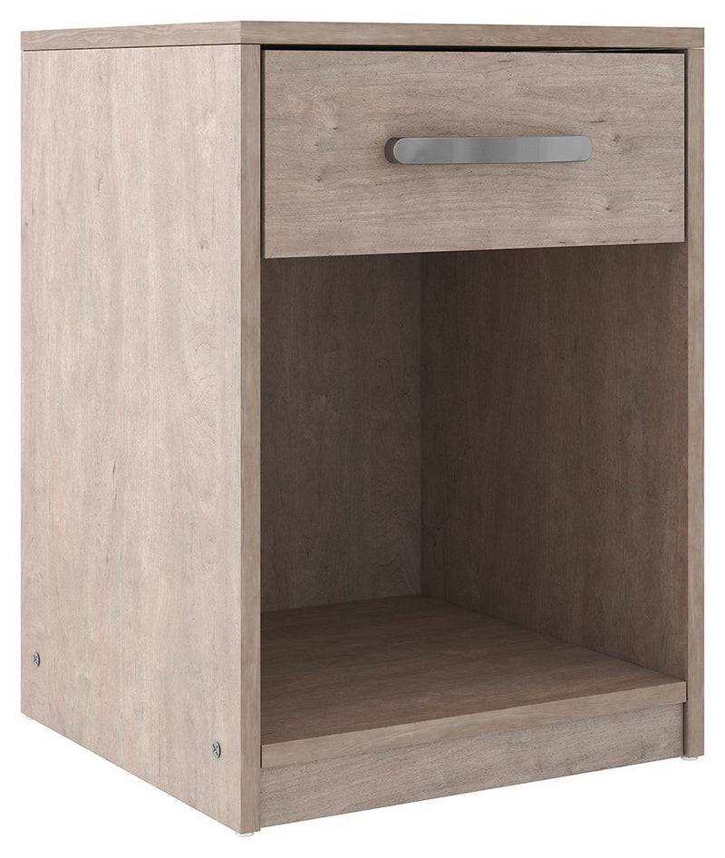 Flannia - Gray - One Drawer Night Stand-Washburn's Home Furnishings