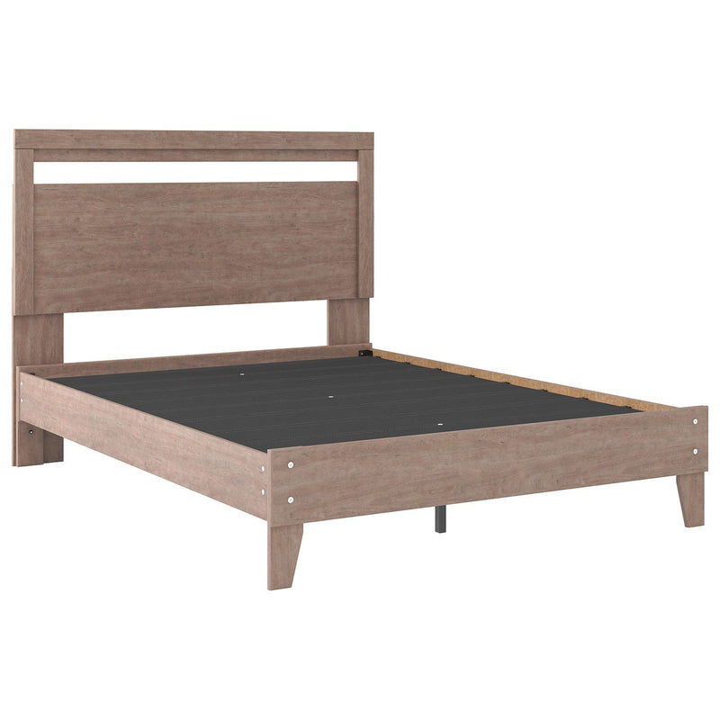 Flannia - Gray - Queen Panel Platform Bed-Washburn's Home Furnishings