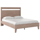 Flannia - Gray - Queen Panel Platform Bed-Washburn's Home Furnishings