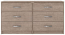 Flannia - Gray - Six Drawer Dresser-Washburn's Home Furnishings