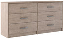 Flannia - Gray - Six Drawer Dresser-Washburn's Home Furnishings