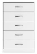 Flannia - White - Five Drawer Chest - 46" Height-Washburn's Home Furnishings